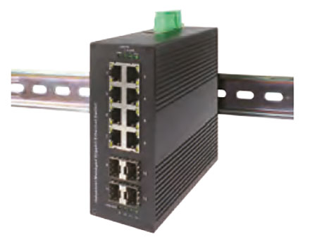 Jetway JDL108G-4F-M (DIN Rail managed LAN Switch, 8x 1000MBit, 4x SFP, 12-36VDC, Wide temperature range -40 to 75�C)
